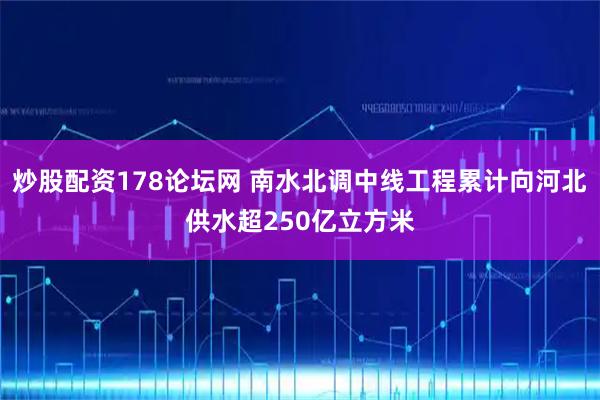 炒股配资178论坛网 南水北调中线工程累计向河北供水超250亿立方米