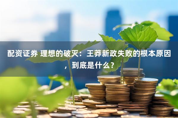 配资证券 理想的破灭:王莽新政失败的根本原因,到底是什么?